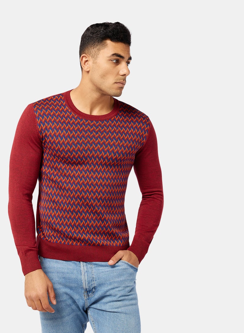TOWN TEAM Chevron Pattern Pullover - Image 1
